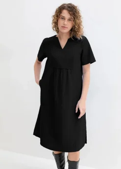 Sale Tunika-Kleid mit Taschen aus Leinen-Baumwoll-Mix Damen Kleider|Bekleidung·Pullover & Strickjacken