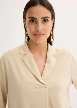 New Tunika-Shirt aus fließendem Viskose-Piqué Damen Shirts & Tops