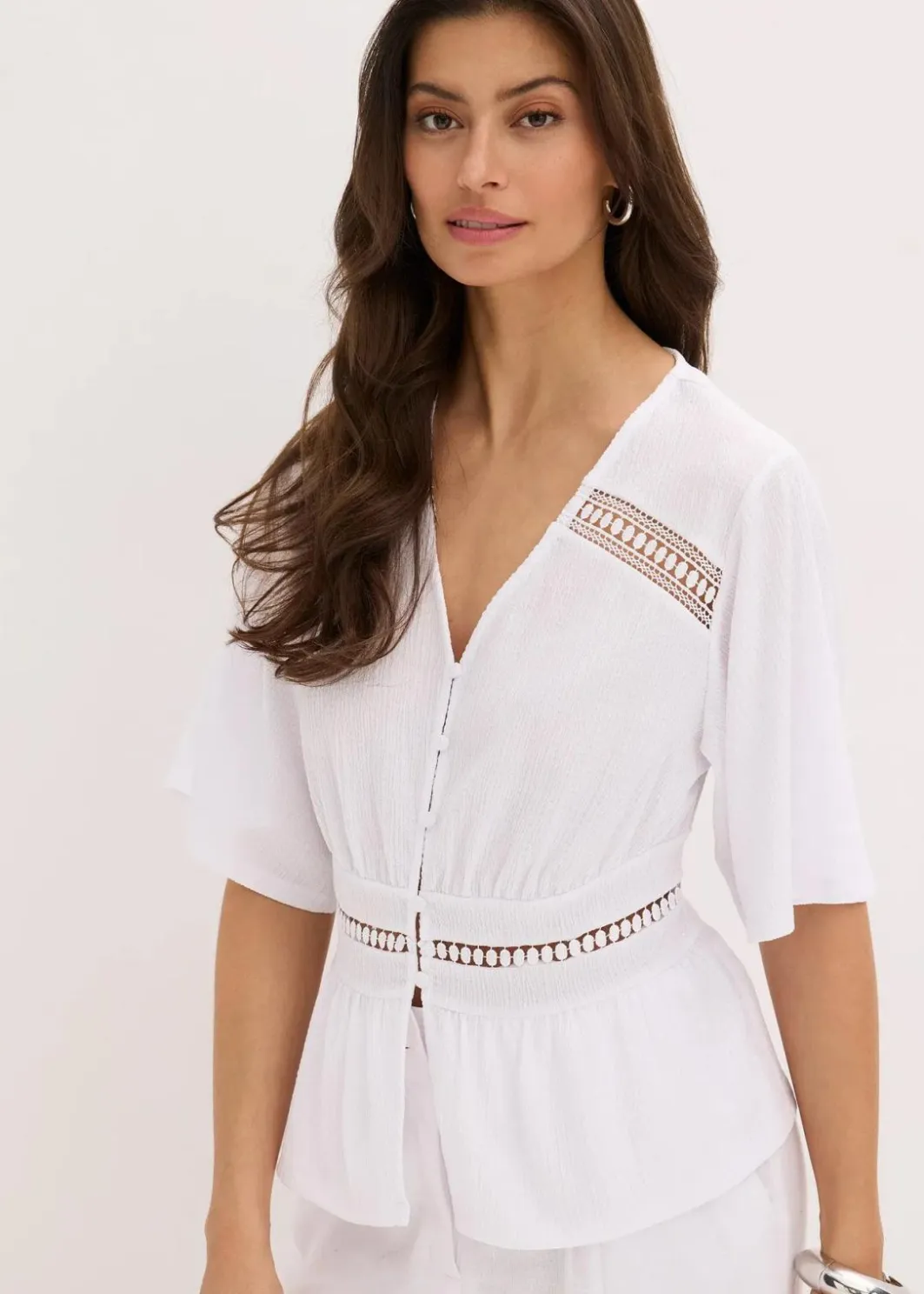 Damen bonprix Shirts & Tops|Tunika-Shirt mit Spitze