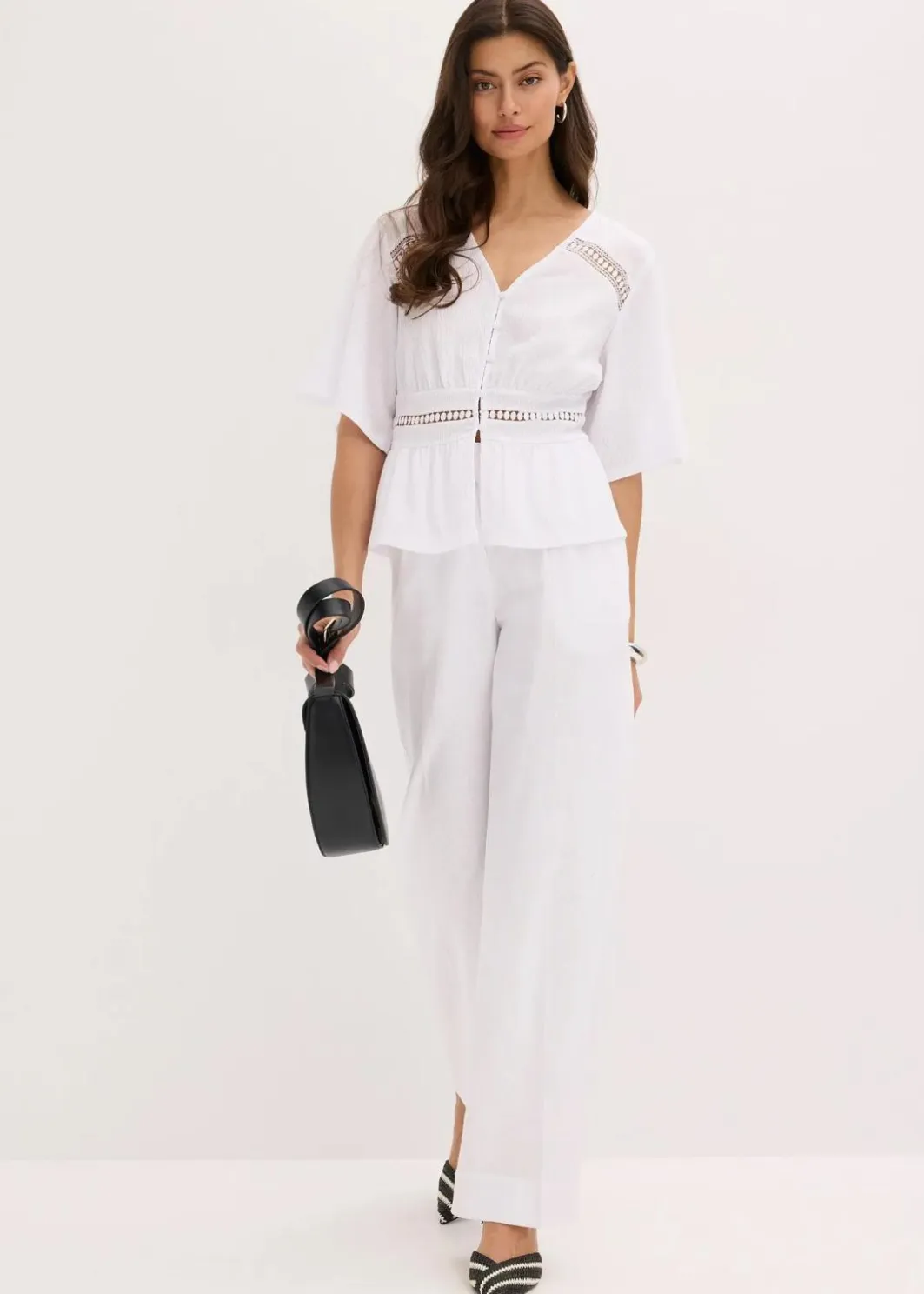 Damen bonprix Shirts & Tops|Tunika-Shirt mit Spitze