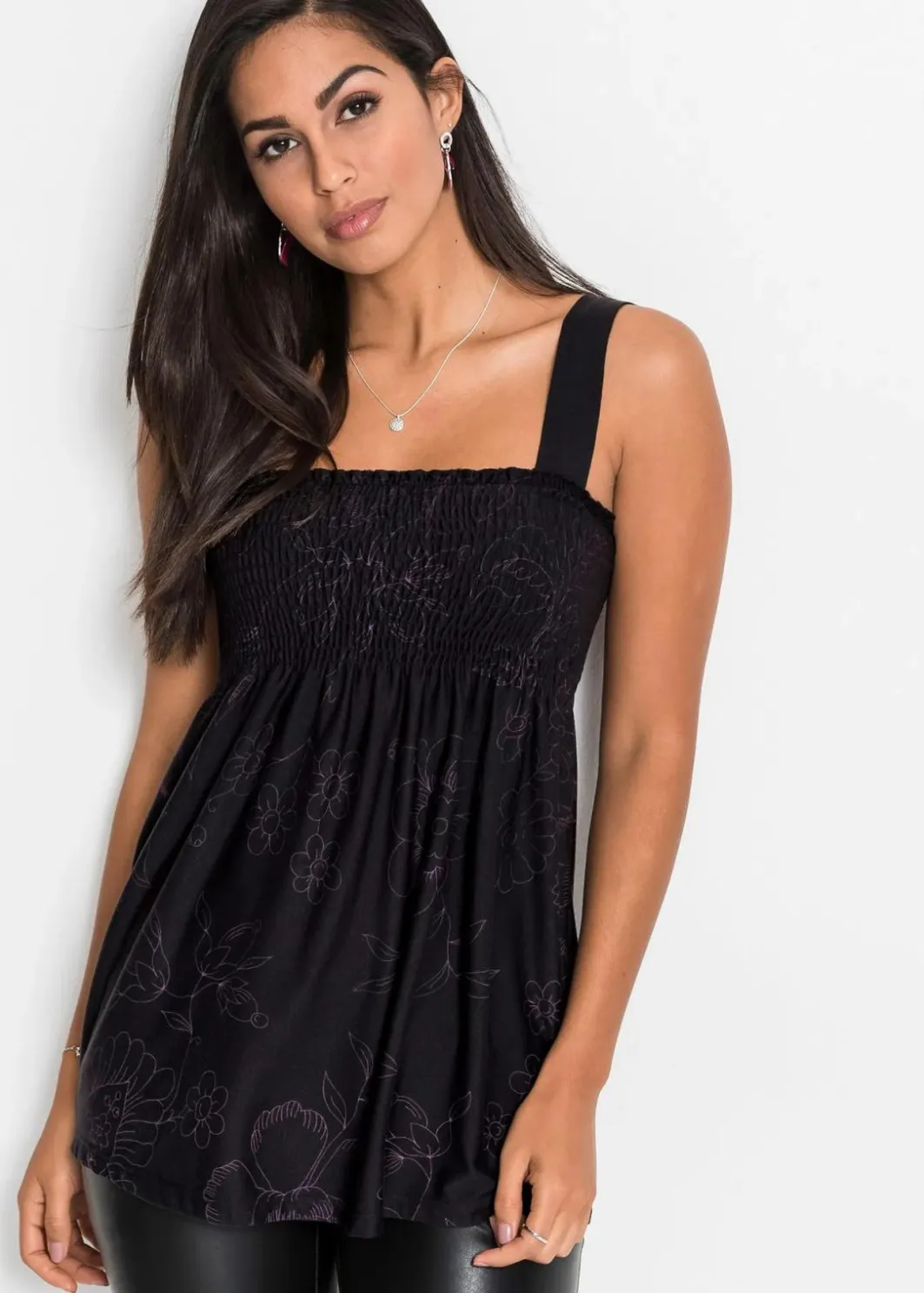 Damen bonprix Shirts & Tops|Nachhaltigere Materialien|Tunikatop aus Viskose-Mix