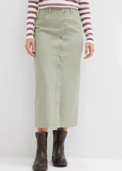 Damen bonprix Bekleidung·Sportbekleidung|Röcke|Twill Midirock