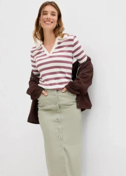 Damen bonprix Bekleidung·Sportbekleidung|Röcke|Twill Midirock