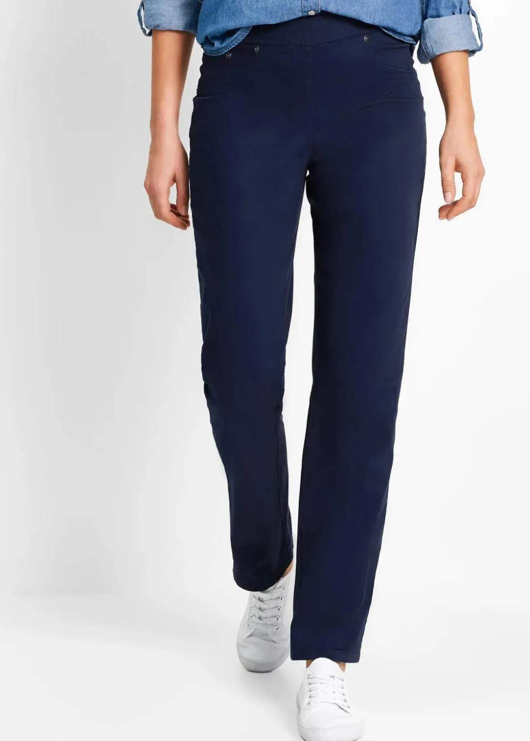 Damen bonprix Hosen|Bekleidung·Kleider|Twill Treggings aus elastischem Baumwoll-Mix