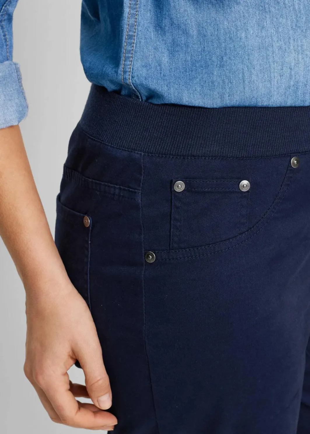 Damen bonprix Hosen|Bekleidung·Kleider|Twill Treggings aus elastischem Baumwoll-Mix