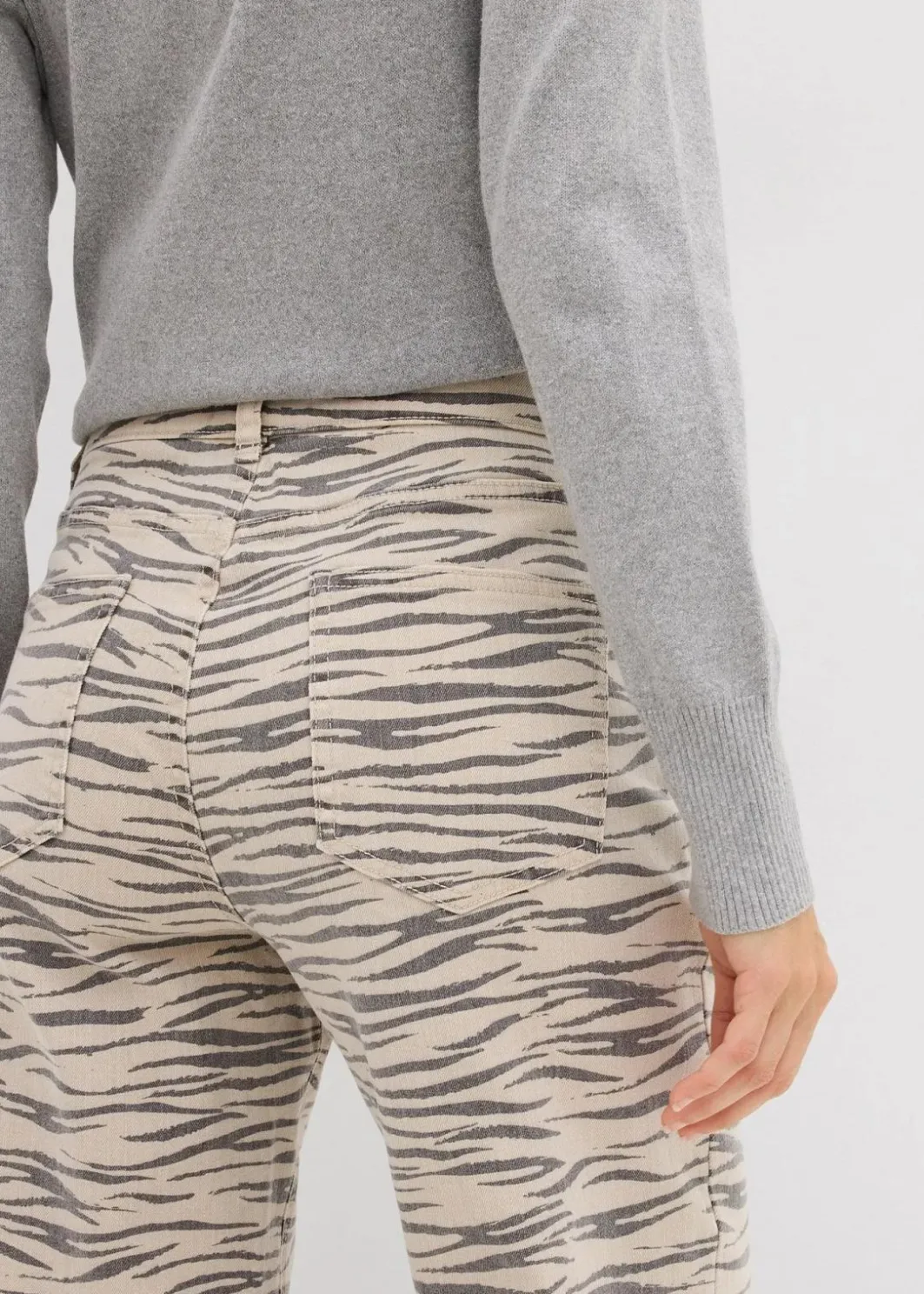 Damen bonprix Hosen|Twillhose aus elastischem Baumwoll-Mix