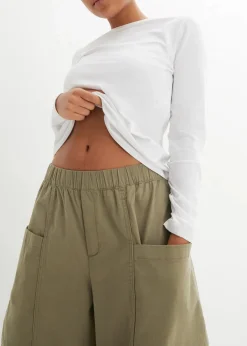 Damen bonprix Hosen|Bekleidung·Kleider|Twillhose aus elastischem Baumwoll-Mix