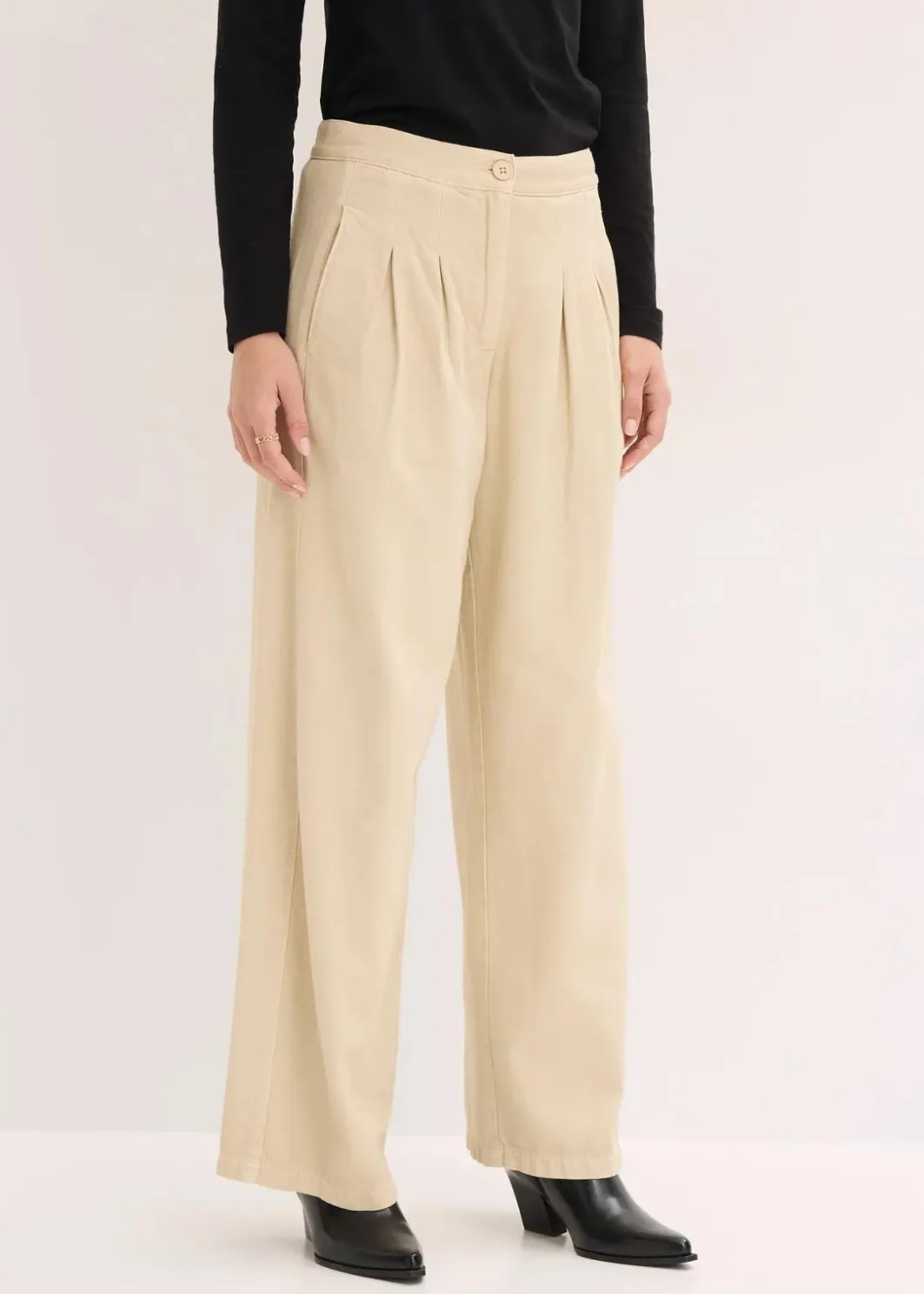 Damen bonprix Hosen|Bekleidung·Kleider|Twillhose aus reiner Baumwolle
