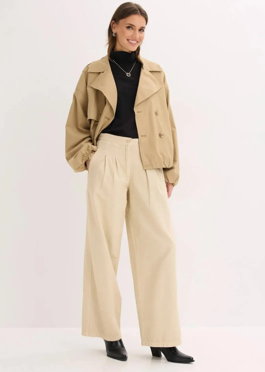 Damen bonprix Hosen|Bekleidung·Kleider|Twillhose aus reiner Baumwolle