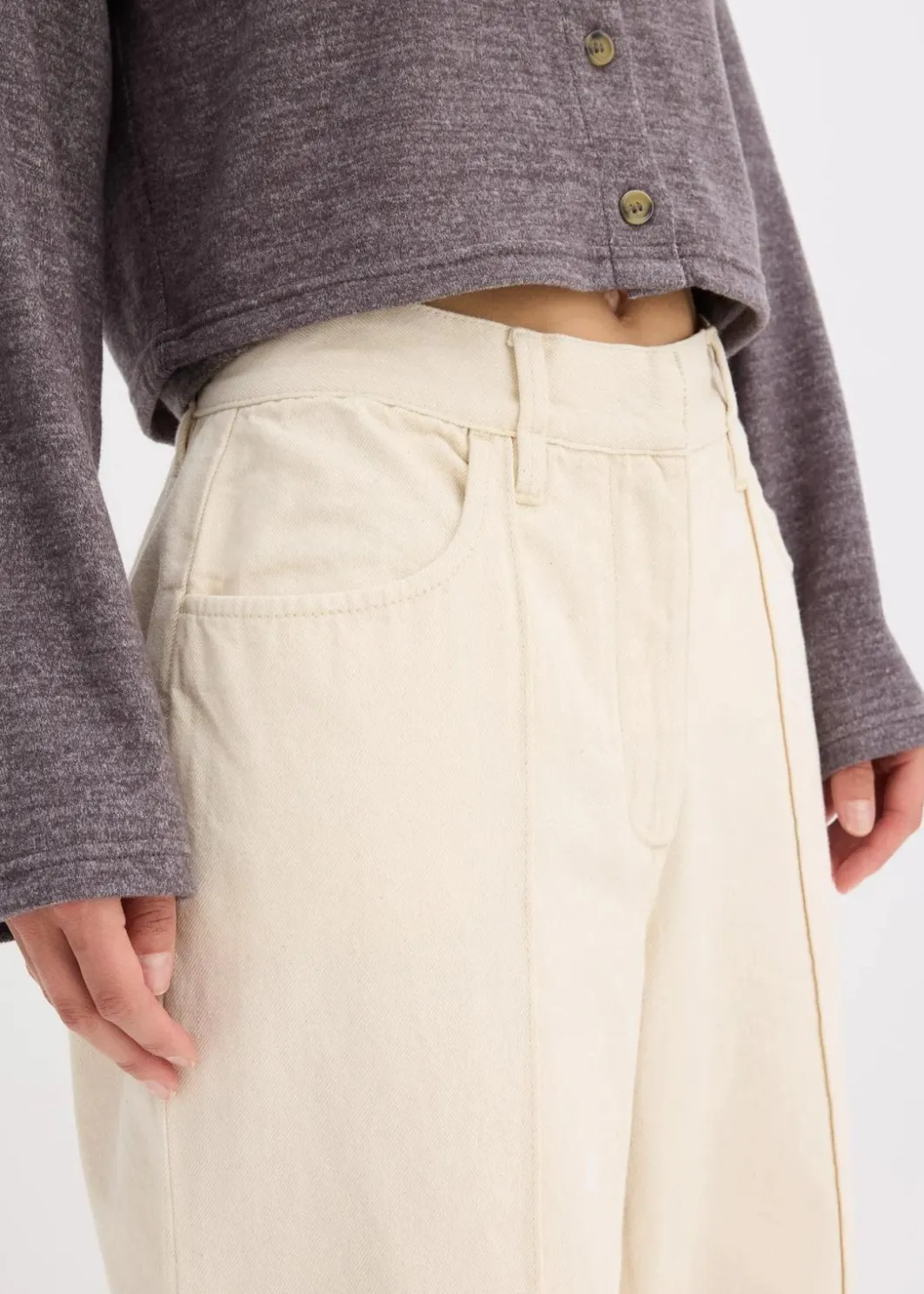 Discount Twillhose aus reiner Baumwolle Damen Bekleidung·Kleider|Hosen