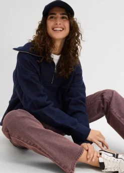 Damen bonprix Bekleidung·Kleider|Hosen|Twillhose mit Acid Wash