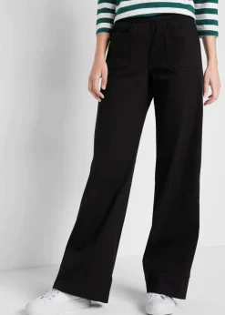 Damen bonprix Bekleidung·Kleider|Hosen|Twillhose mit ausgestelltem Bein und High-Waist-Bequembund