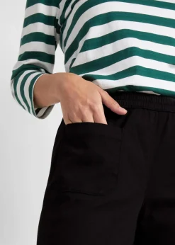 Damen bonprix Bekleidung·Kleider|Hosen|Twillhose mit ausgestelltem Bein und High-Waist-Bequembund