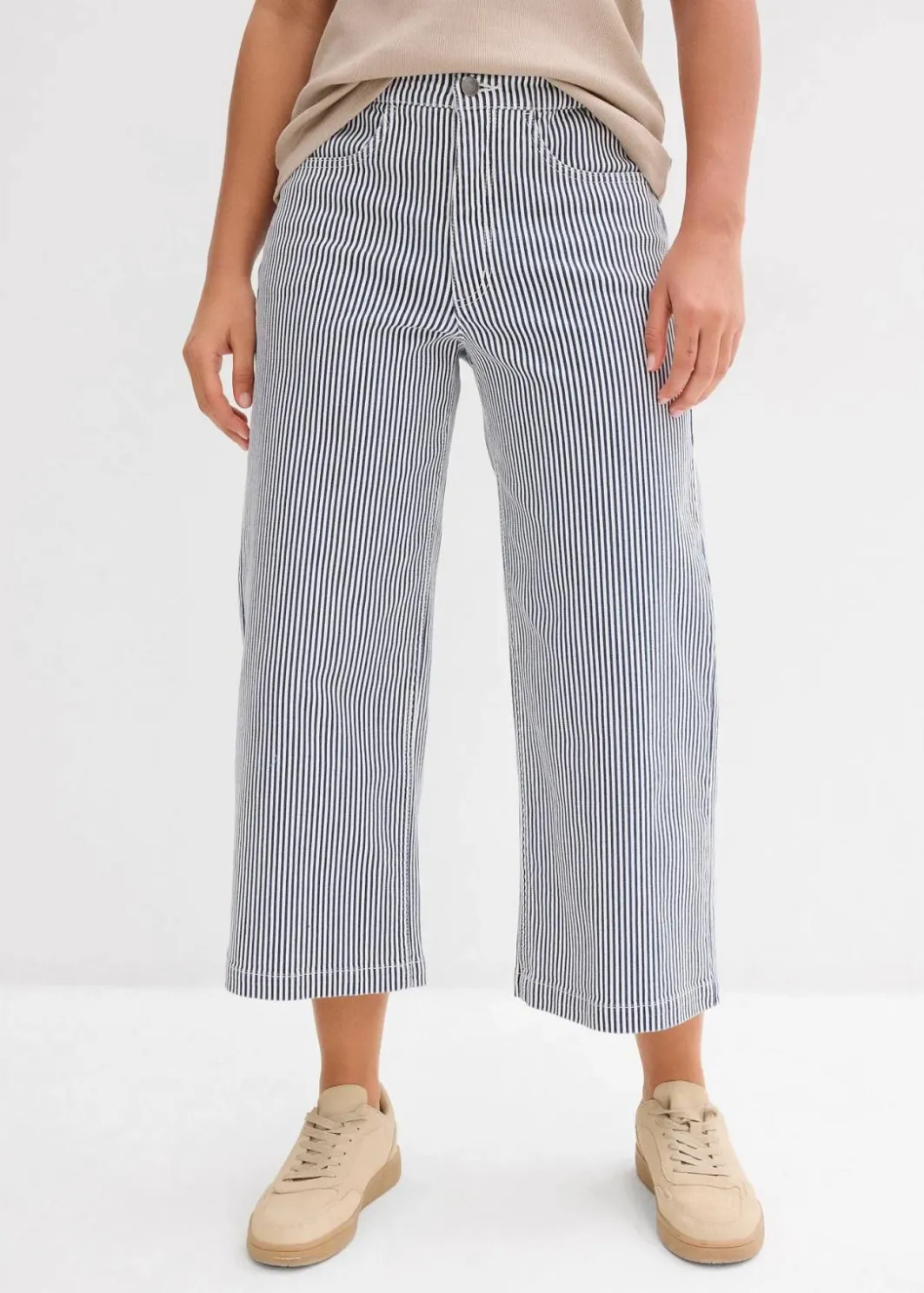 Damen bonprix Bekleidung·Kleider|Hosen|Twillhose mit Bequembund