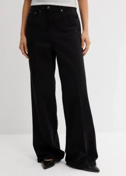 Damen bonprix Bekleidung·Kleider|Hosen|Twillhose mit Bügelfalte aus reiner Baumwolle