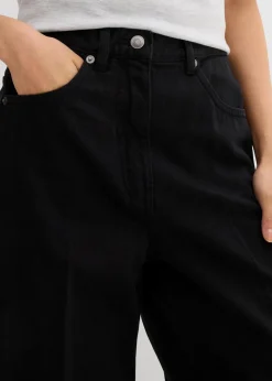 Damen bonprix Bekleidung·Kleider|Hosen|Twillhose mit Bügelfalte aus reiner Baumwolle
