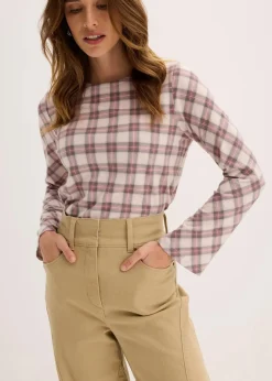 Damen bonprix Bekleidung·Kleider|Hosen|Twillhose mit hohem Bund