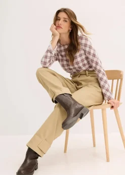 Damen bonprix Bekleidung·Kleider|Hosen|Twillhose mit hohem Bund