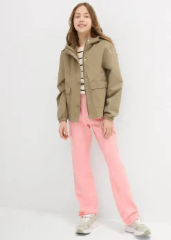 Kinder bonprix Mädchen 9-16 Jahre·Jacken & Outdoor|Twill-Jacke mit aufgesetzten Taschen und Kapuze