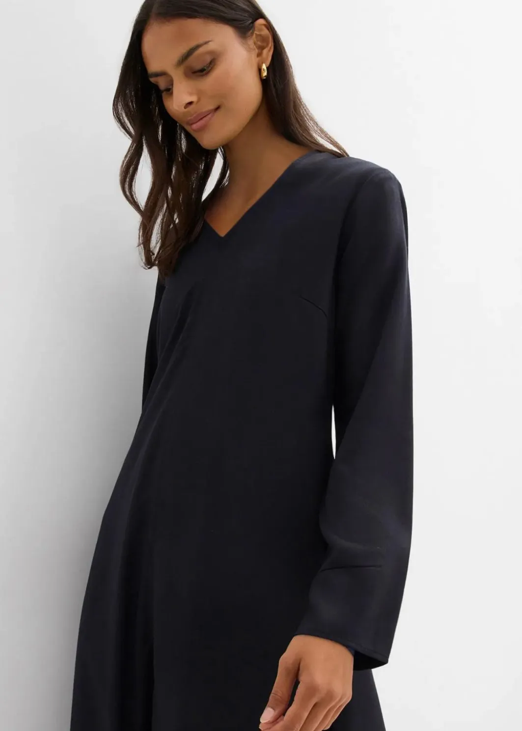 Best Twill-Kleid aus fließendem Lyocell Damen Bekleidung·Pullover & Strickjacken|Kleider