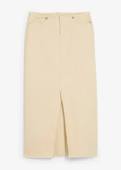 Outlet Twill-Rock mit Fransen Damen Röcke