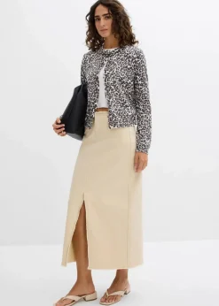 Outlet Twill-Rock mit Fransen Damen Röcke