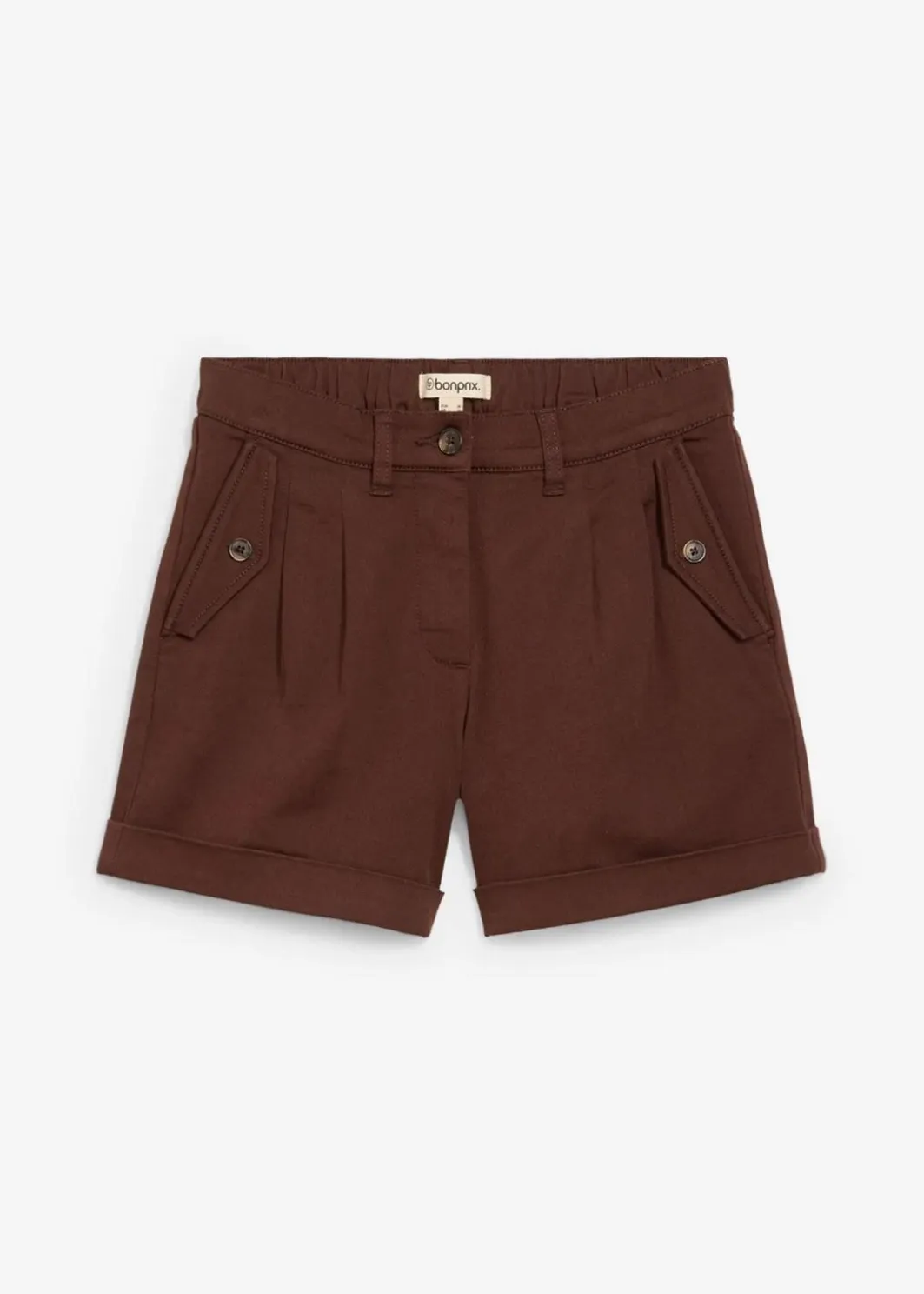 Damen bonprix Bekleidung·Outdoorbekleidung|Bekleidung·Kleider|Twill-Shorts mit hohem Bund