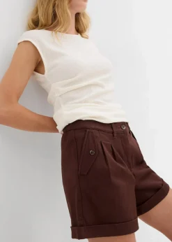 Damen bonprix Bekleidung·Outdoorbekleidung|Bekleidung·Kleider|Twill-Shorts mit hohem Bund