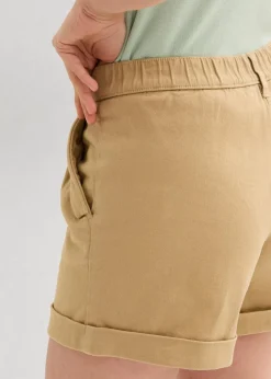 Hot Twill-Shorts mit hohem Bund Damen Nachhaltigere Materialien|Hosen