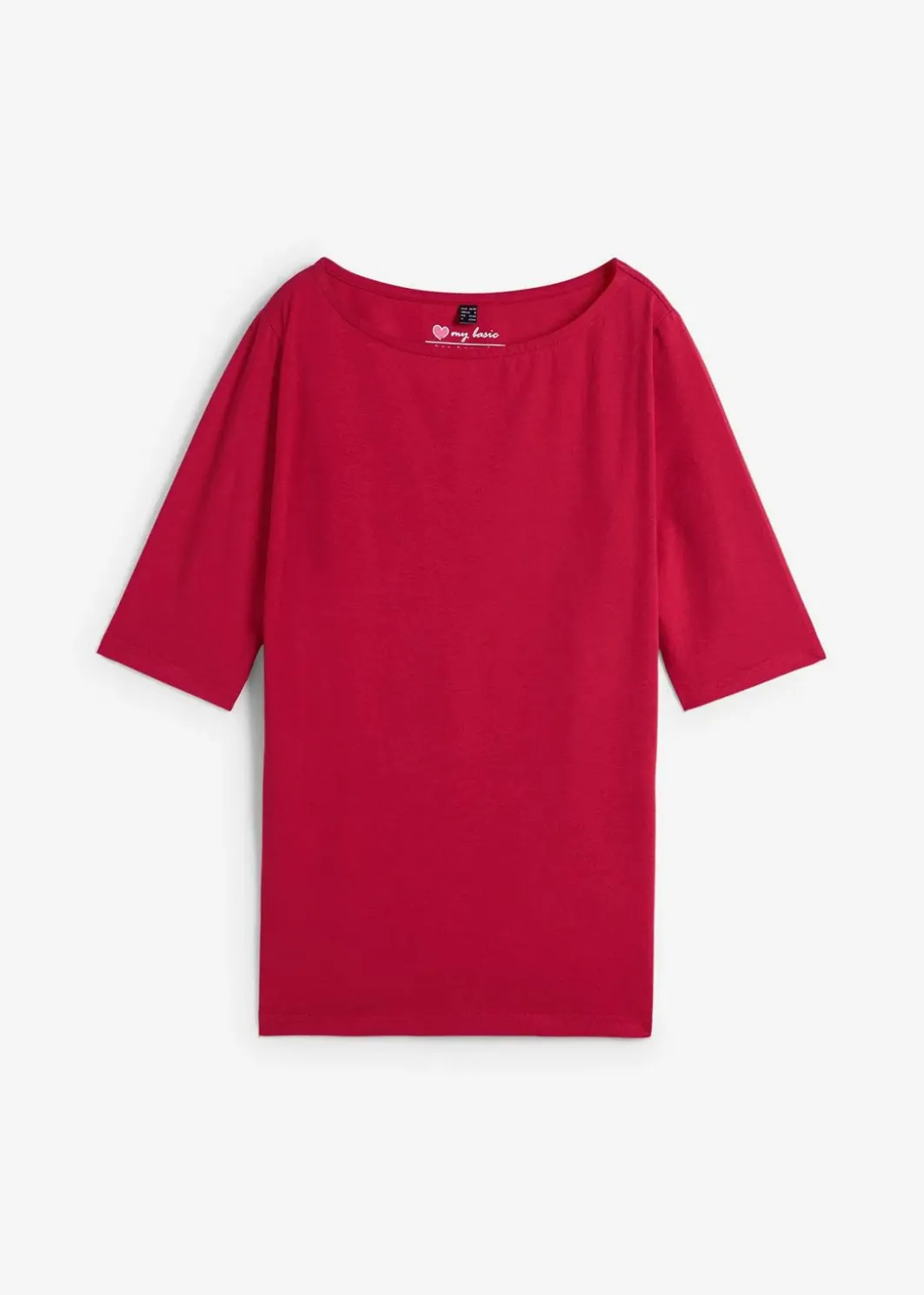 Damen bonprix Shirts & Tops|Basics|U-Boot-Ausschnitt-Shirt