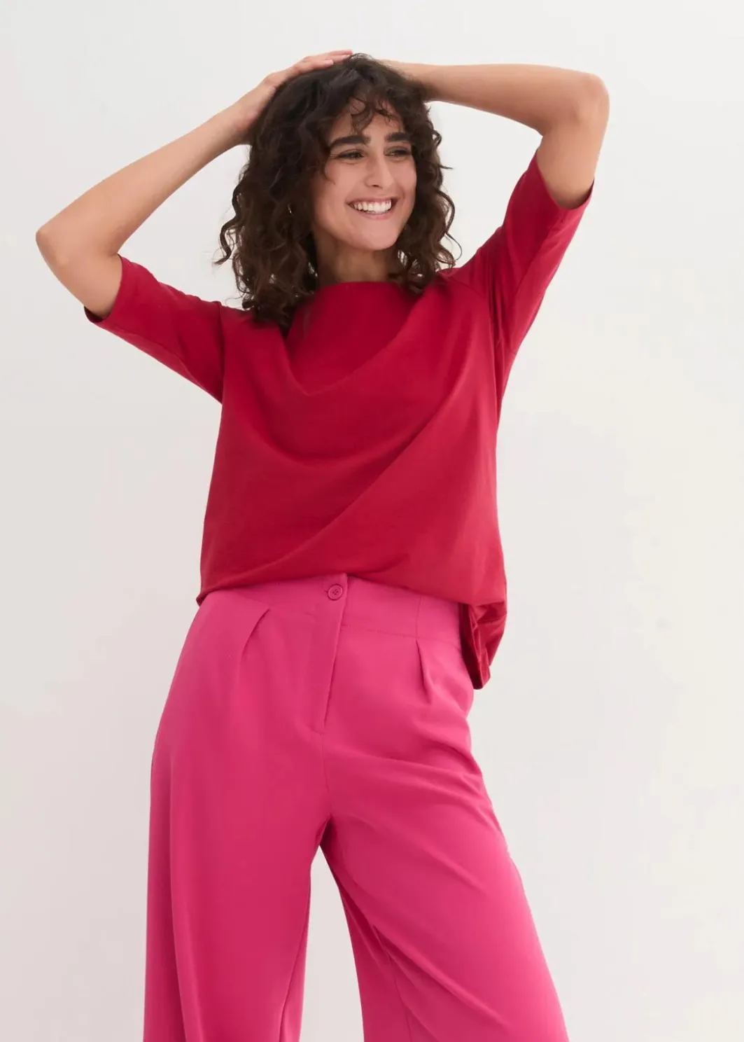Damen bonprix Shirts & Tops|Basics|U-Boot-Ausschnitt-Shirt