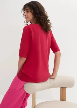 Damen bonprix Shirts & Tops|Basics|U-Boot-Ausschnitt-Shirt