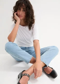 Damen bonprix Shirts & Tops|Basics|U-Boot-Ausschnitt-Shirt
