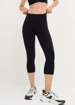 Damen bonprix Bekleidung·Sweat|Bekleidung·Kleider|Ultrasofte Sport-Leggings mit seitlichen Taschen, Capri-Länge