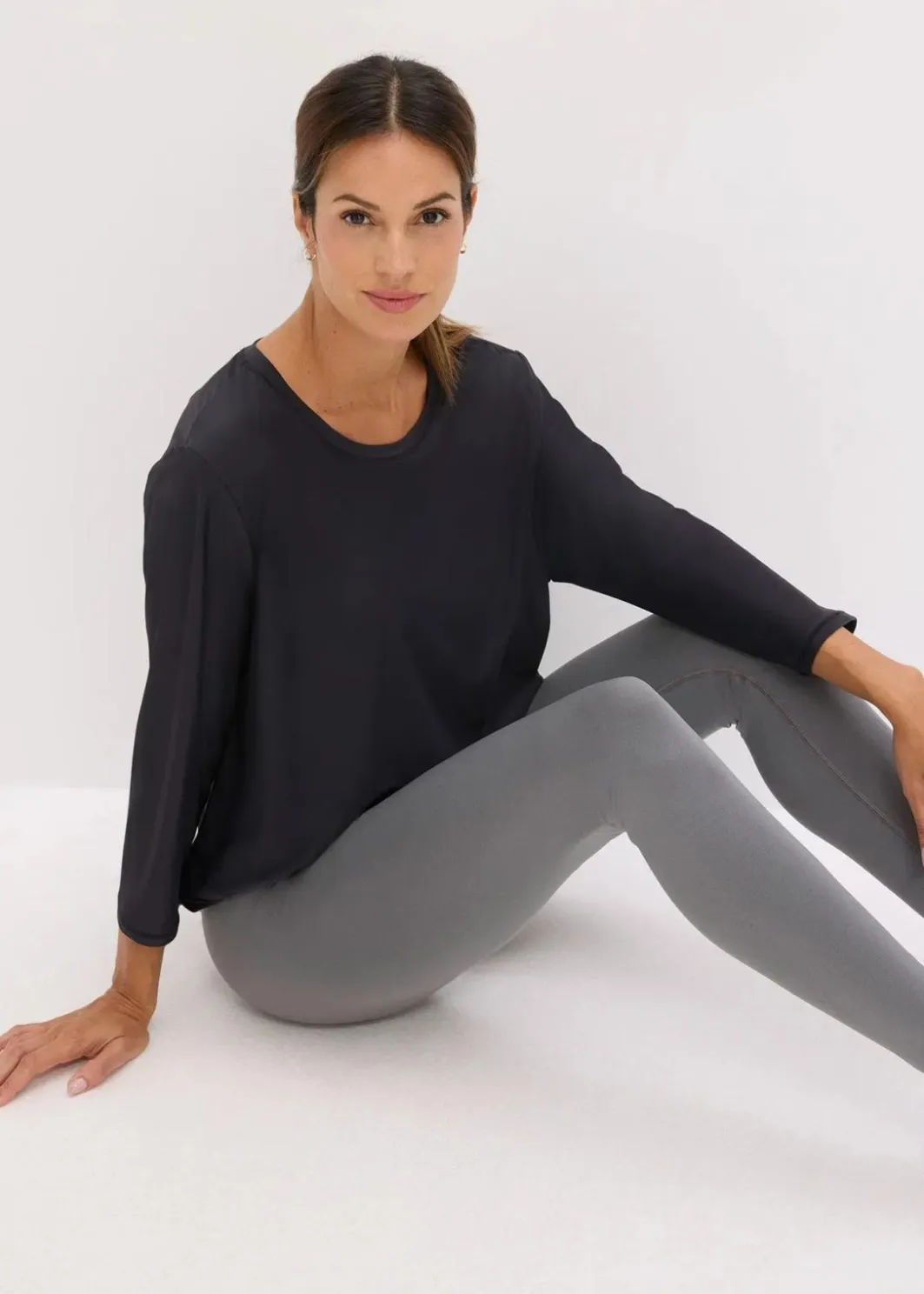 Damen bonprix Bekleidung·Sweat|Nachhaltigere Materialien|Ultrasoftes Funktionsshirt mit ¾ Ärmel, schnelltrocknend