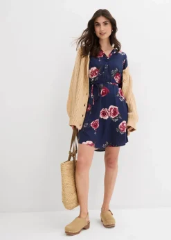 Damen bonprix Umstandsmode|Nachhaltigere Materialien|Umstands- und Stillblusenkleid aus fließender Viskose