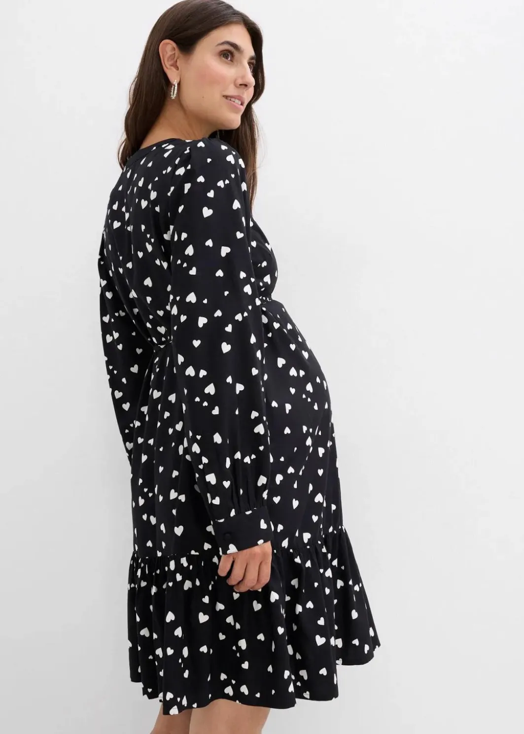 Sale Umstands- und Stillblusenkleid mit süßem Herzendruck aus reiner Viskose Damen Bekleidung·Blazer|Umstandsmode