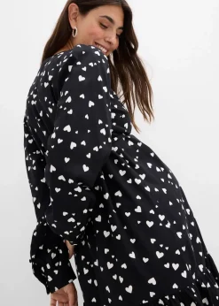 Sale Umstands- und Stillblusenkleid mit süßem Herzendruck aus reiner Viskose Damen Bekleidung·Blazer|Umstandsmode