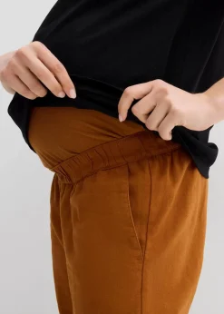 Sale Umstandshose mit Bauchband aus Leinen-Mix Damen Bekleidung·Blazer|Umstandsmode