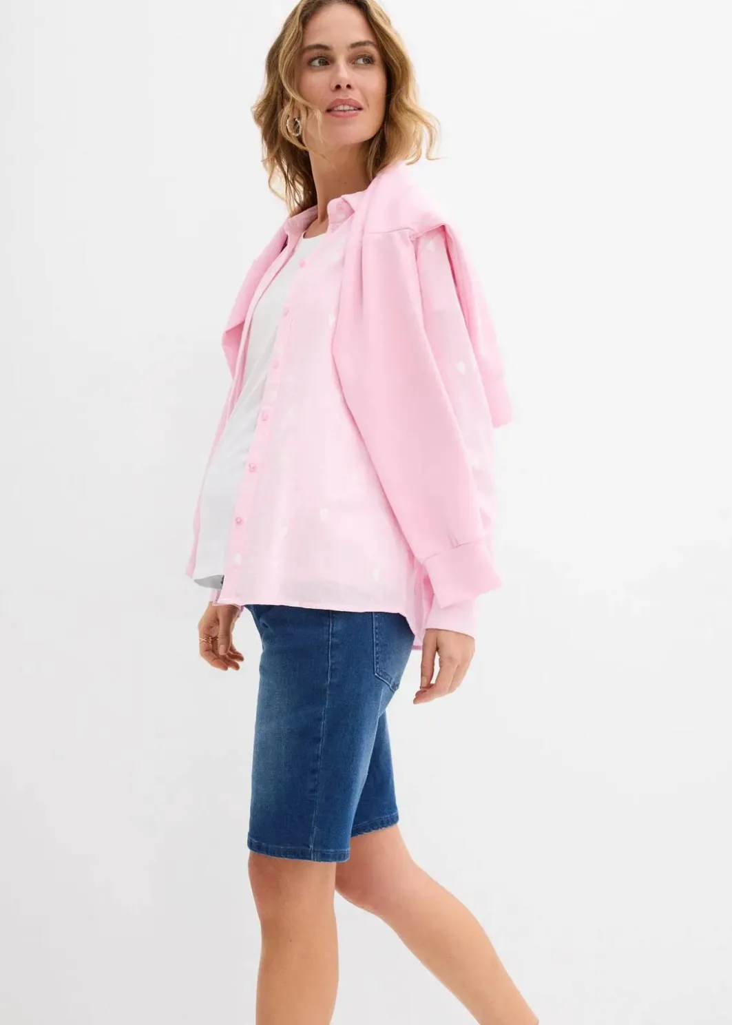 Best Umstandsjeans-Bermuda im Slim Fit Damen Bekleidung·Blazer|Umstandsmode