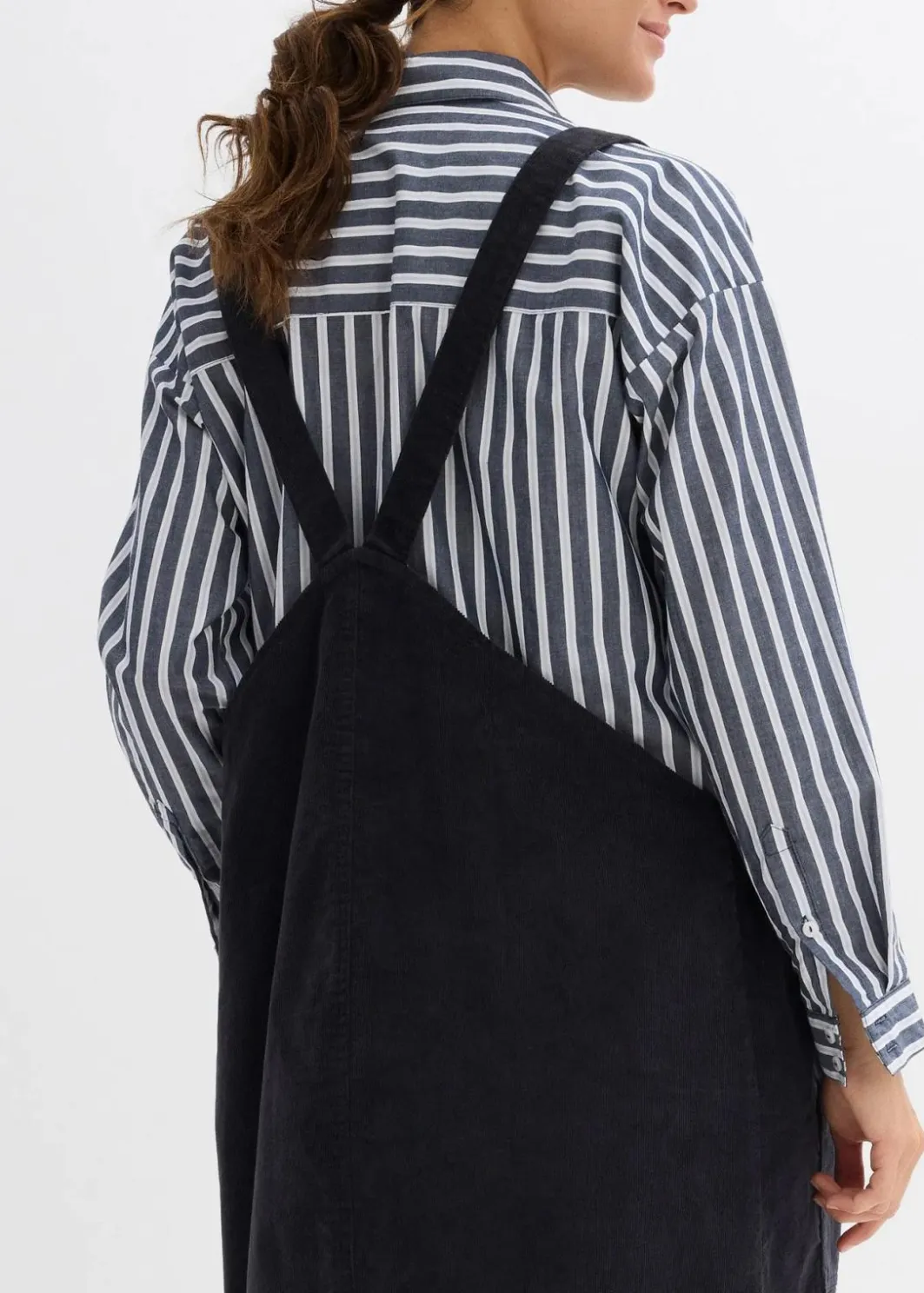 Damen bonprix Bekleidung·Blazer|Umstandsmode|Umstands-Latzkleid aus Baumwoll-Cord mit Stretch