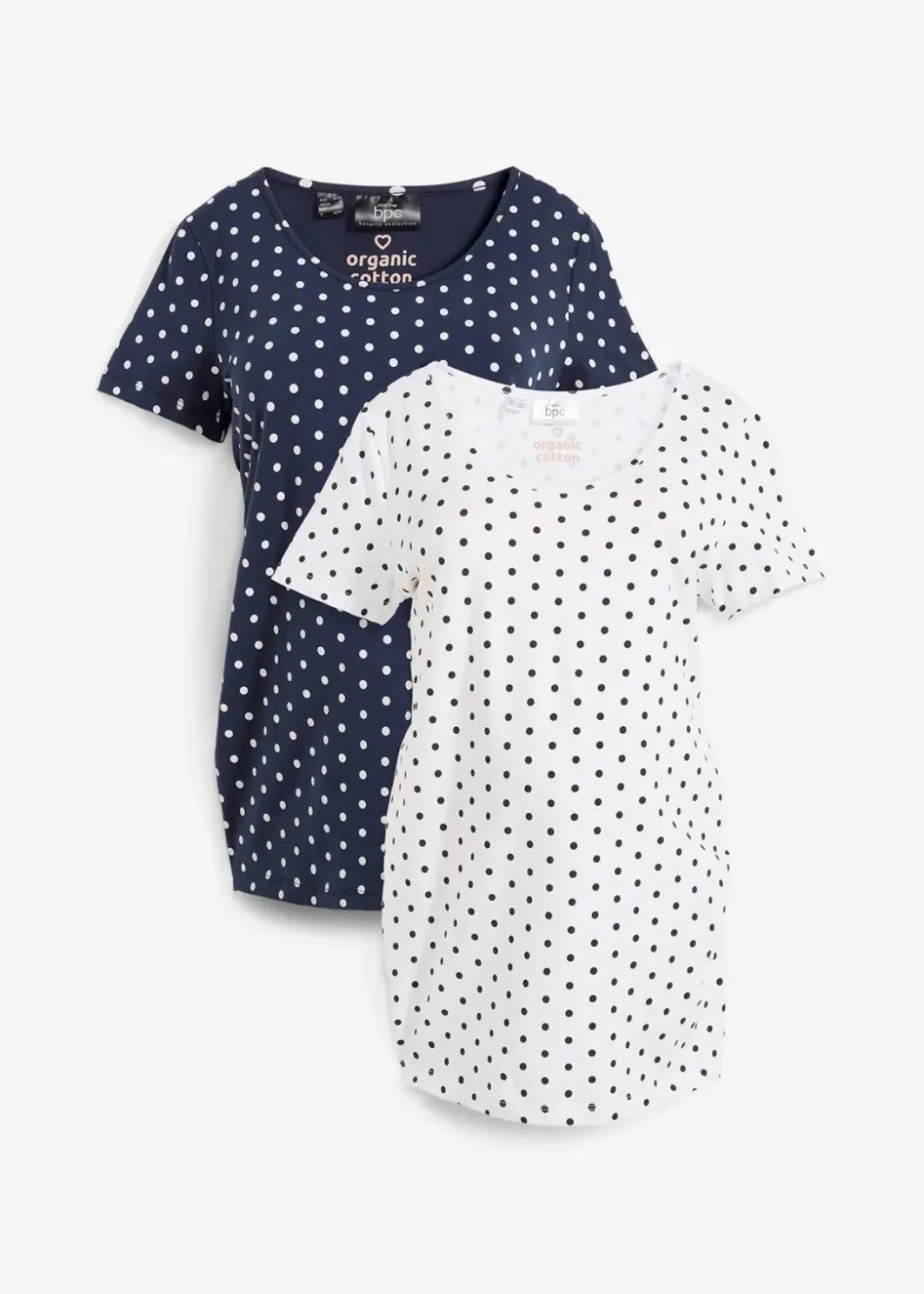 Damen bonprix Nachhaltigere Materialien|Umstandsmode|Umstandsshirts aus Bio-Baumwolle (2er-Pack)