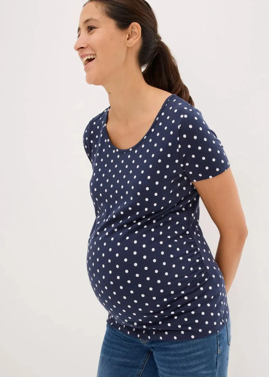 Damen bonprix Nachhaltigere Materialien|Umstandsmode|Umstandsshirts aus Bio-Baumwolle (2er-Pack)