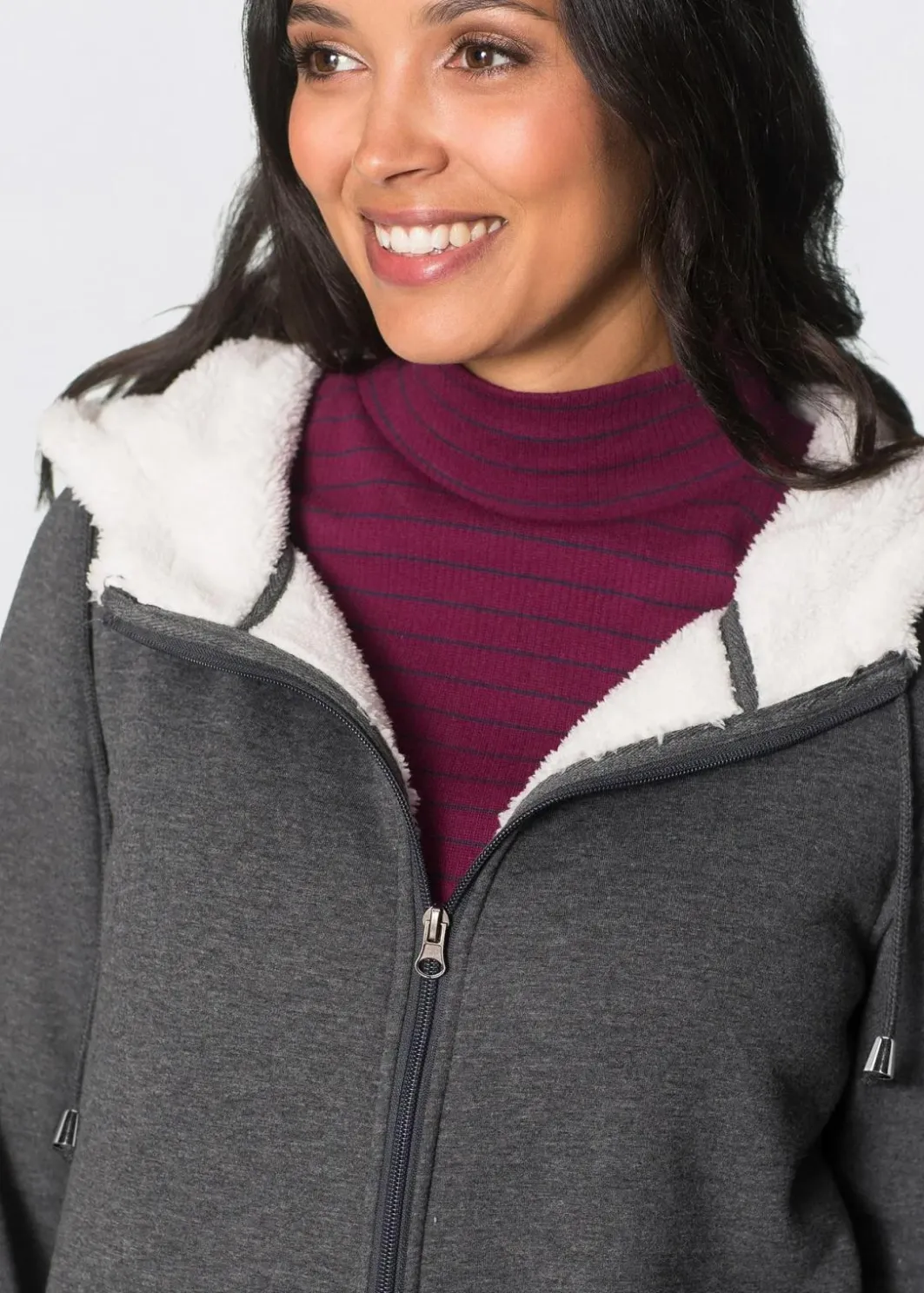 Outlet Umstands-Sweatjacke mit Baby-Einsatz und flauschiger Innenseite Damen Bekleidung·Blazer|Umstandsmode