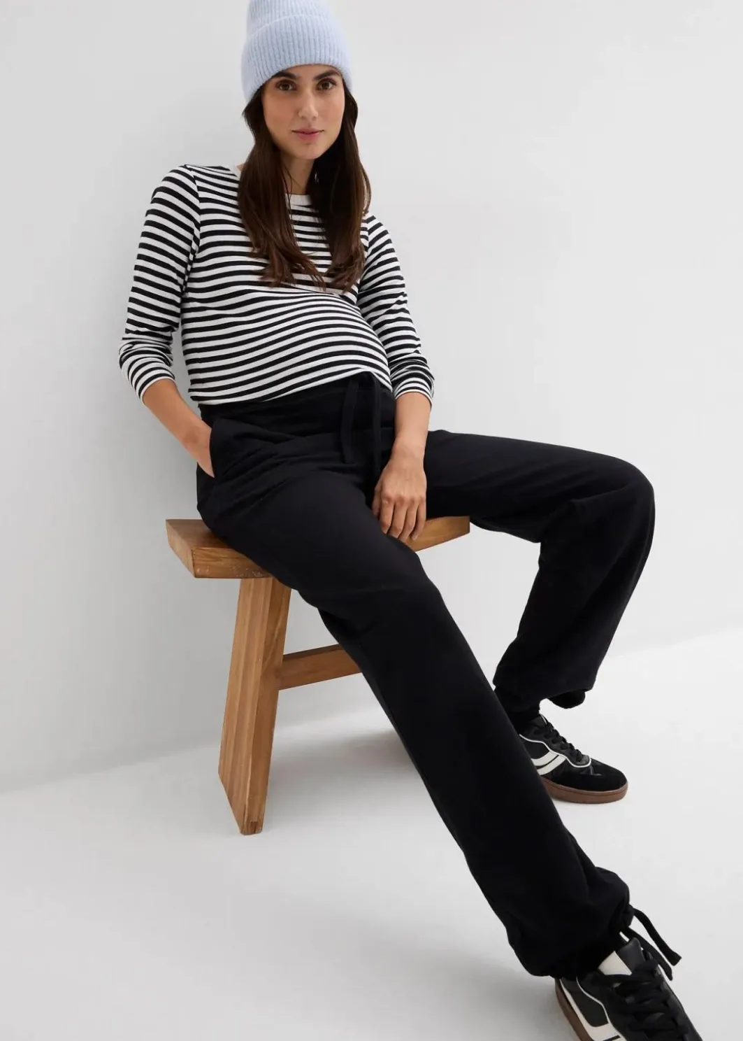 Damen bonprix Bekleidung·Blazer|Nachhaltigere Materialien|Umstandsweathose mit verstellbarer Saumweite aus reiner Bio-Baumwolle