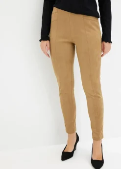 Damen bonprix Bekleidung·Kleider|Hosen|Velourlederimitat-Hose mit Bequembund