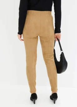 Damen bonprix Bekleidung·Kleider|Hosen|Velourlederimitat-Hose mit Bequembund
