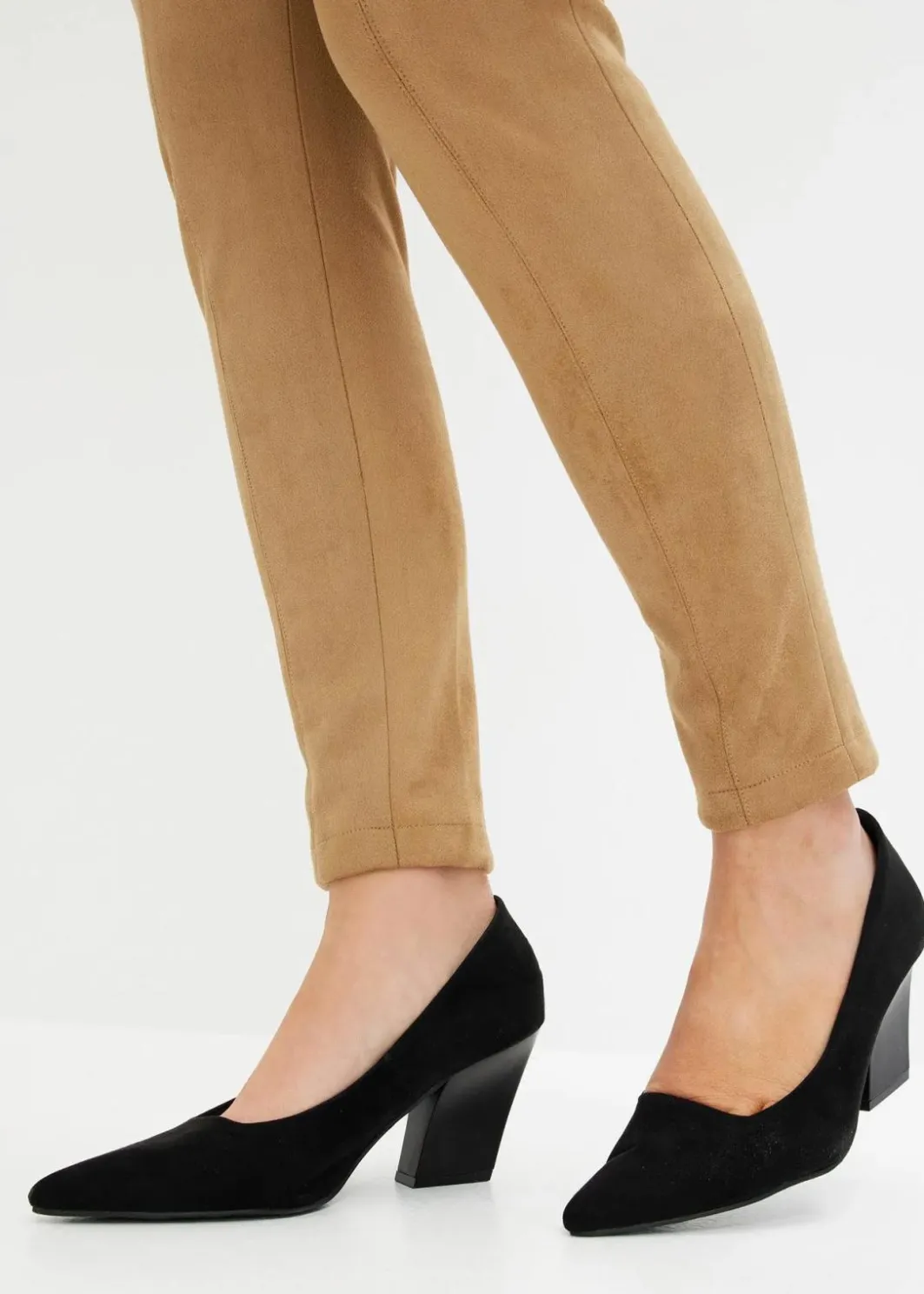 Damen bonprix Bekleidung·Kleider|Hosen|Velourlederimitat-Hose mit Bequembund