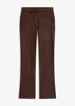 Velourslederimitat Flared Hose Damen Hosen|Bekleidung·Kleider