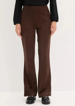 Velourslederimitat Flared Hose Damen Hosen|Bekleidung·Kleider